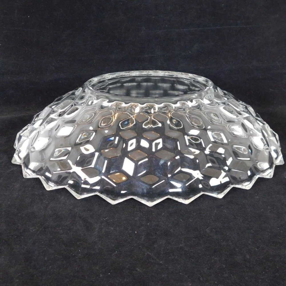 Fostoria American Clear Large Oval Bowl Cube Motif NO RAYS Vintage Made in USA - Picture 10 of 12
